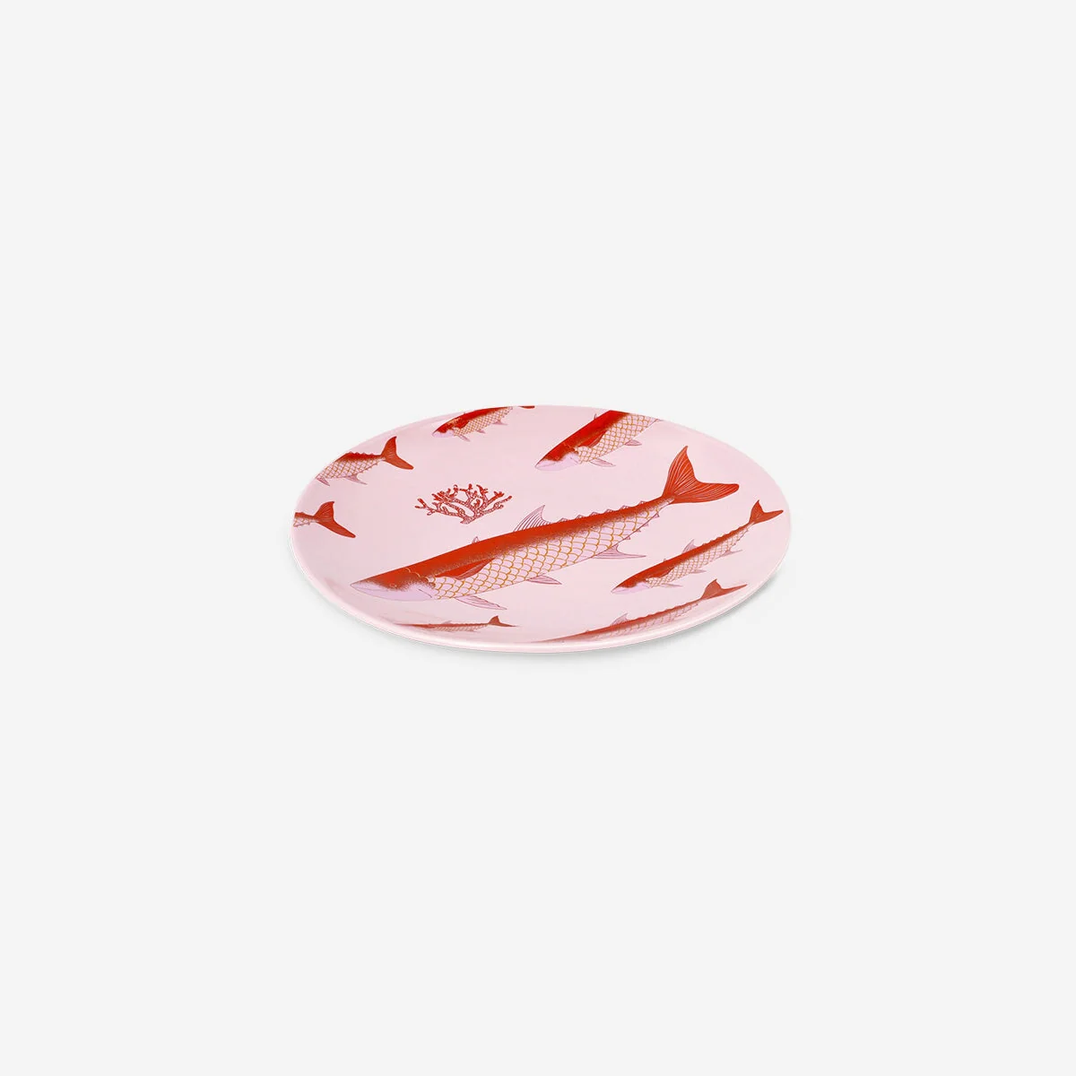 Tallerken med lyserødt fisketryk - 16 cm