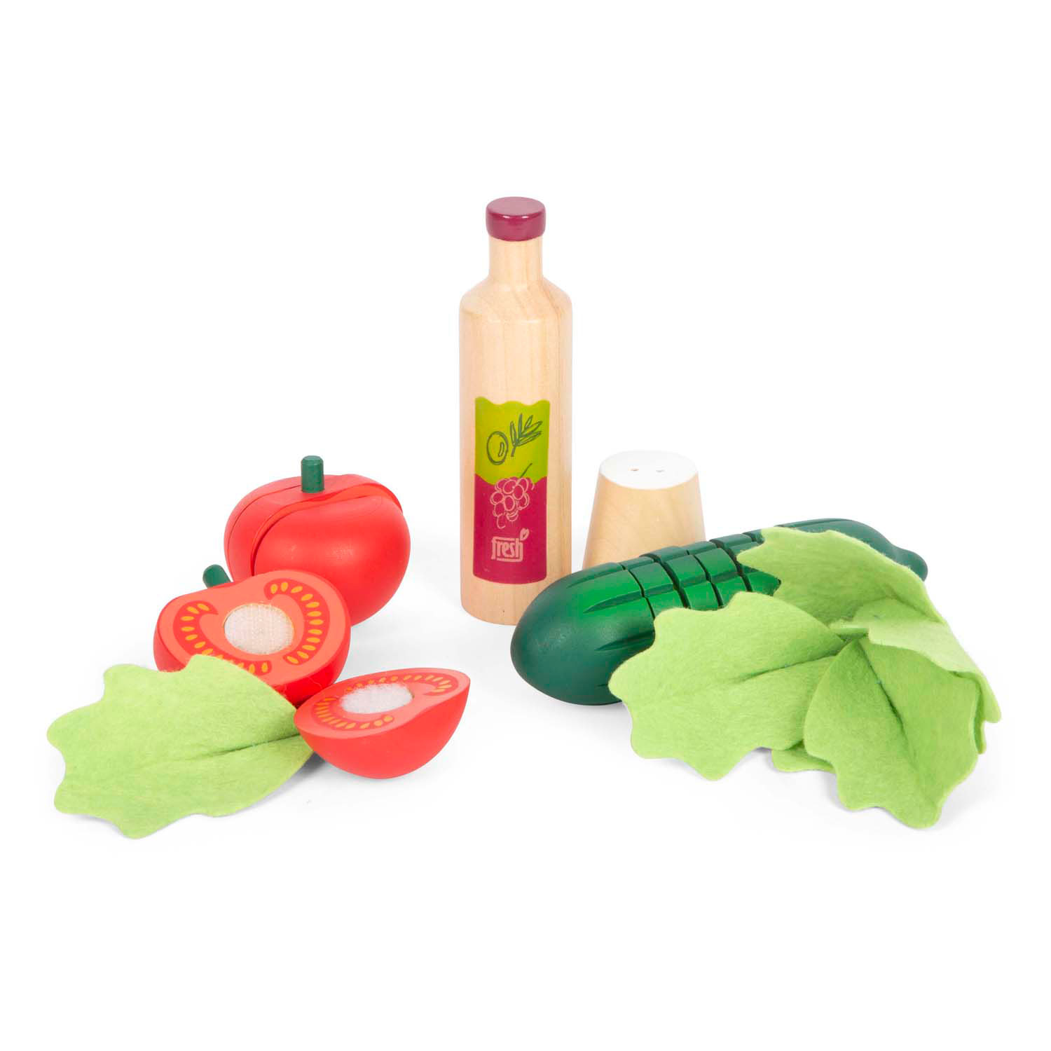 Small Foot - Houten Speelgoed Eten Salade Speelset, 11dlg.