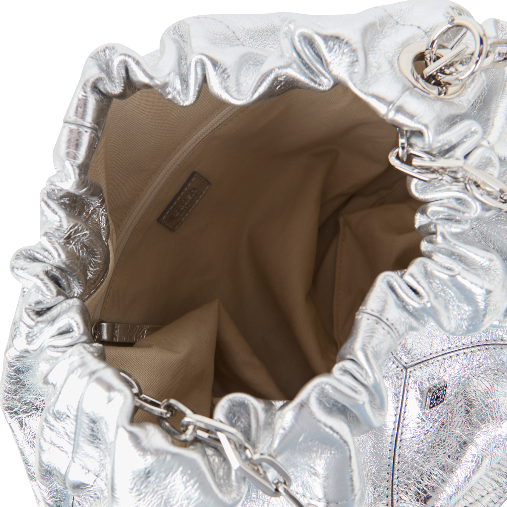 JUNE - Sac porté épaule en cuir | Argent