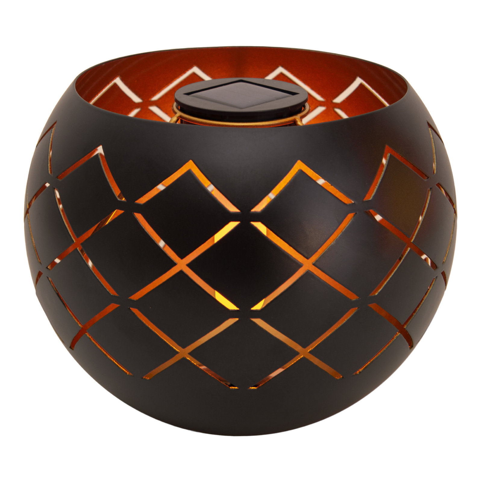 LED-Solarleuchte BOWL - schwarz-goldfarben - Ø 20 cm