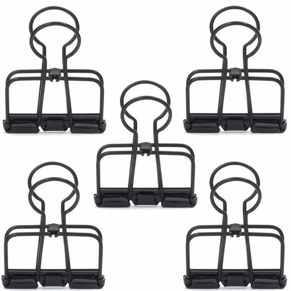 30 pinces double-clip noires 4 cm