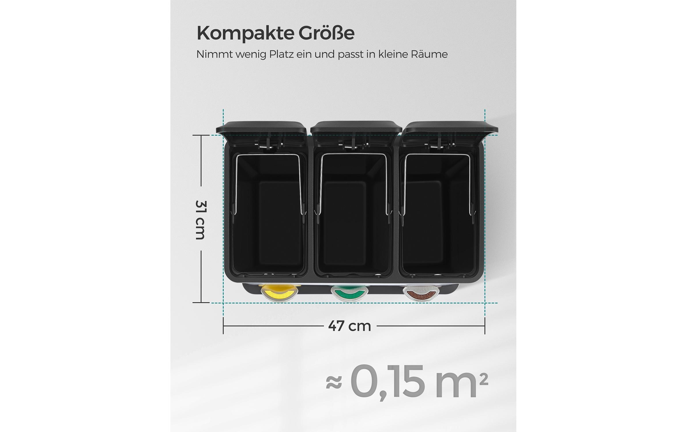 SONGMICS Mülleimer »24 l« 3 Behälter