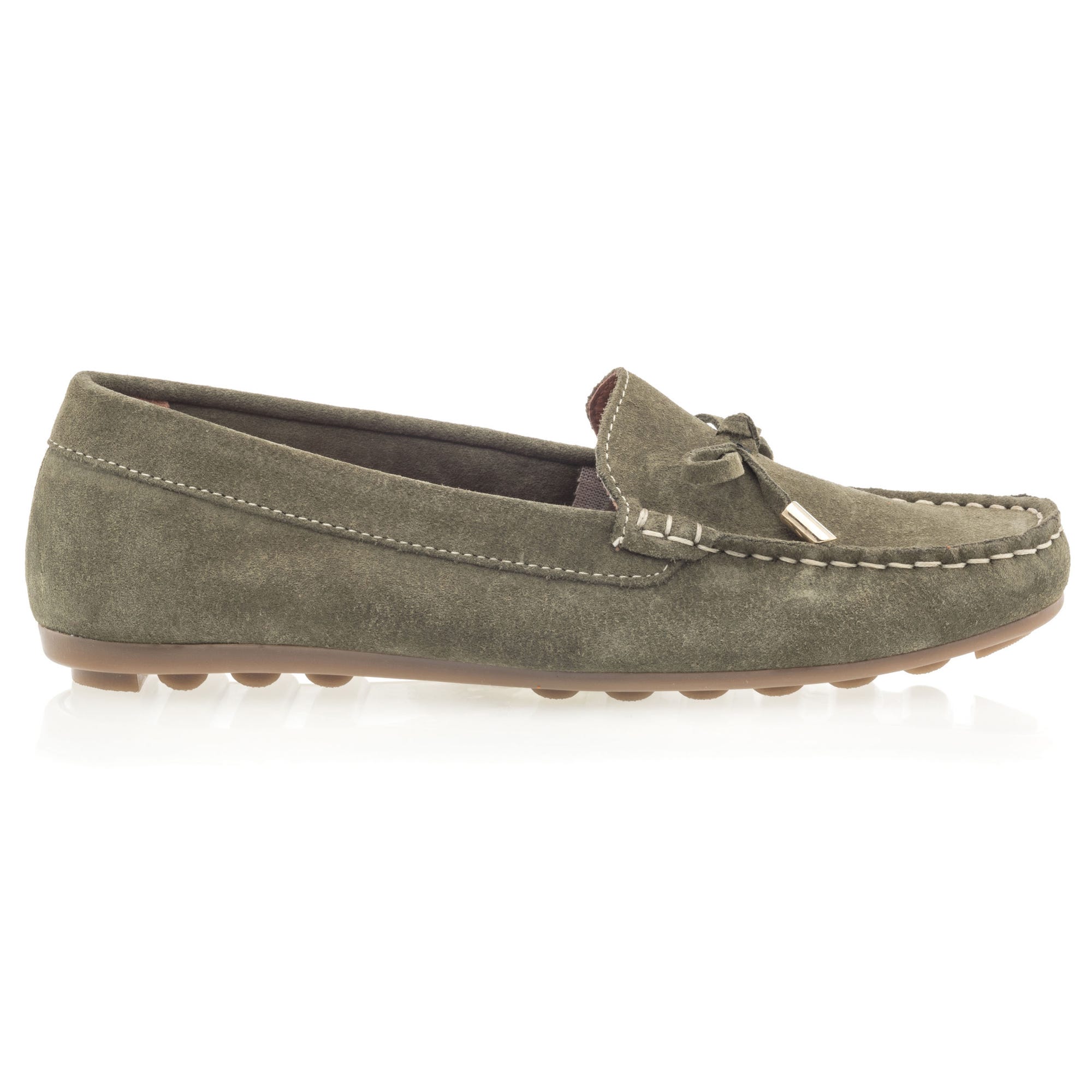 Mocassins Femme en cuir kaki