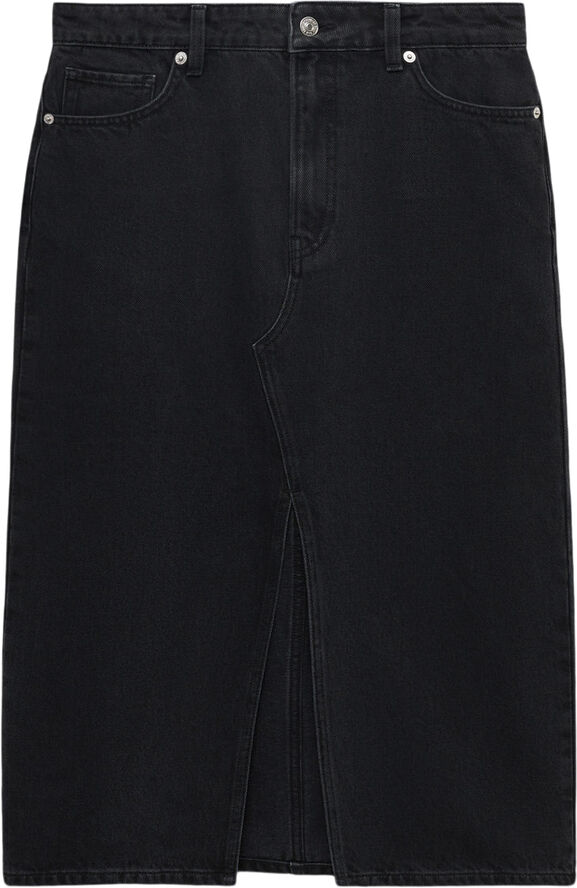 MANGO Denim midi-skirt Open grey