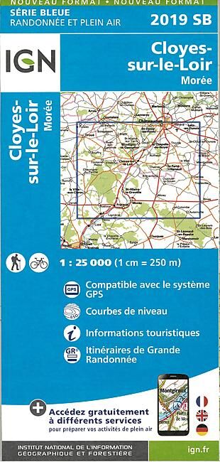 IGN - 2019 SB CLOYES SUR LE LOIR 1 25 000