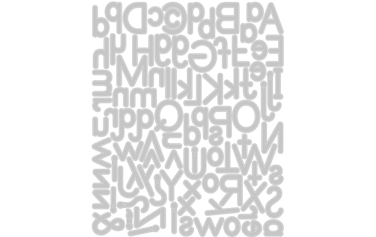 Stanzset Essential Type Thinlits 92 MatrizenStanzformen Alphabete und Zahlen