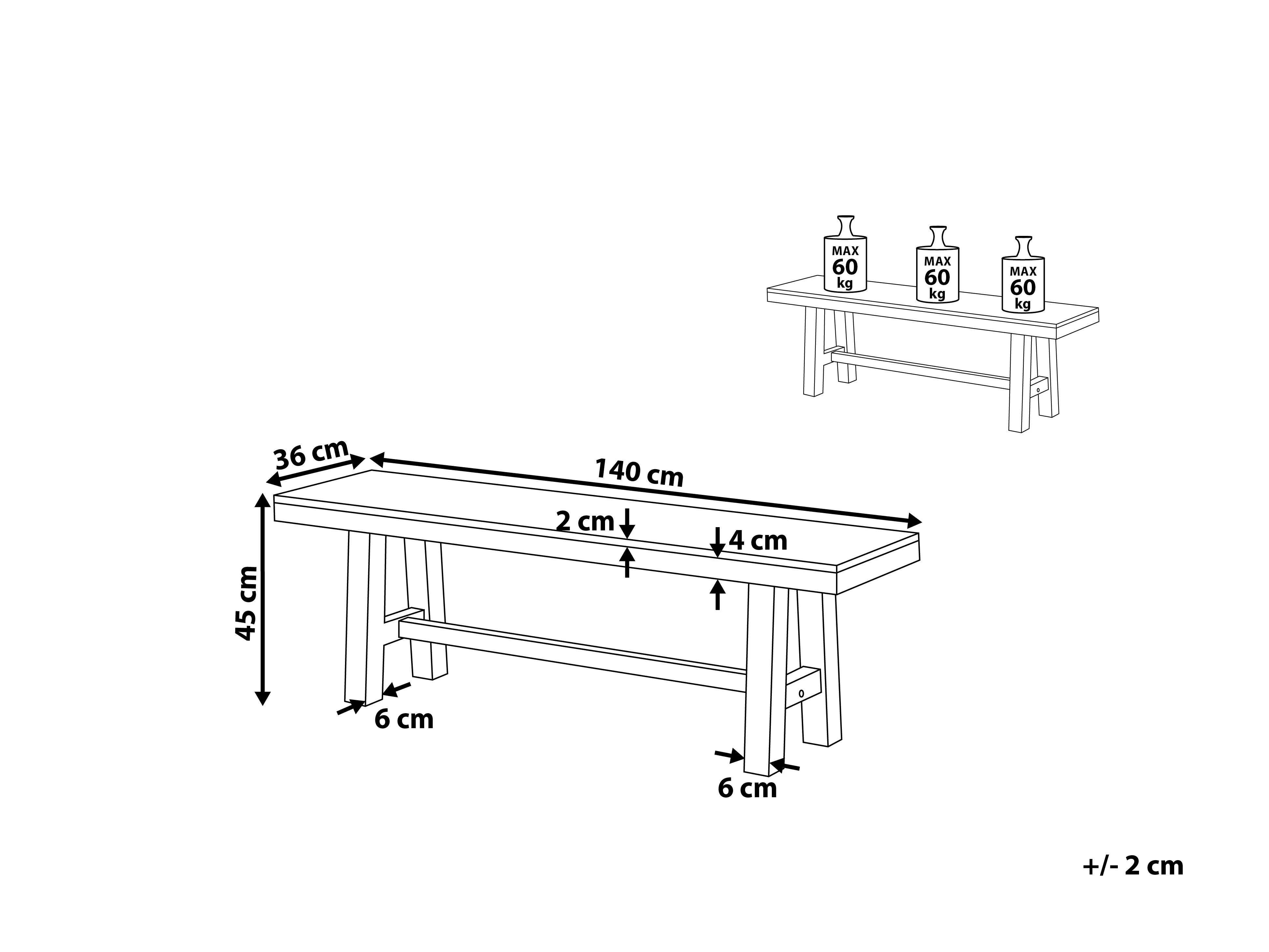 Tuinbank SCANIA 140 cm Acaciahout Zwart