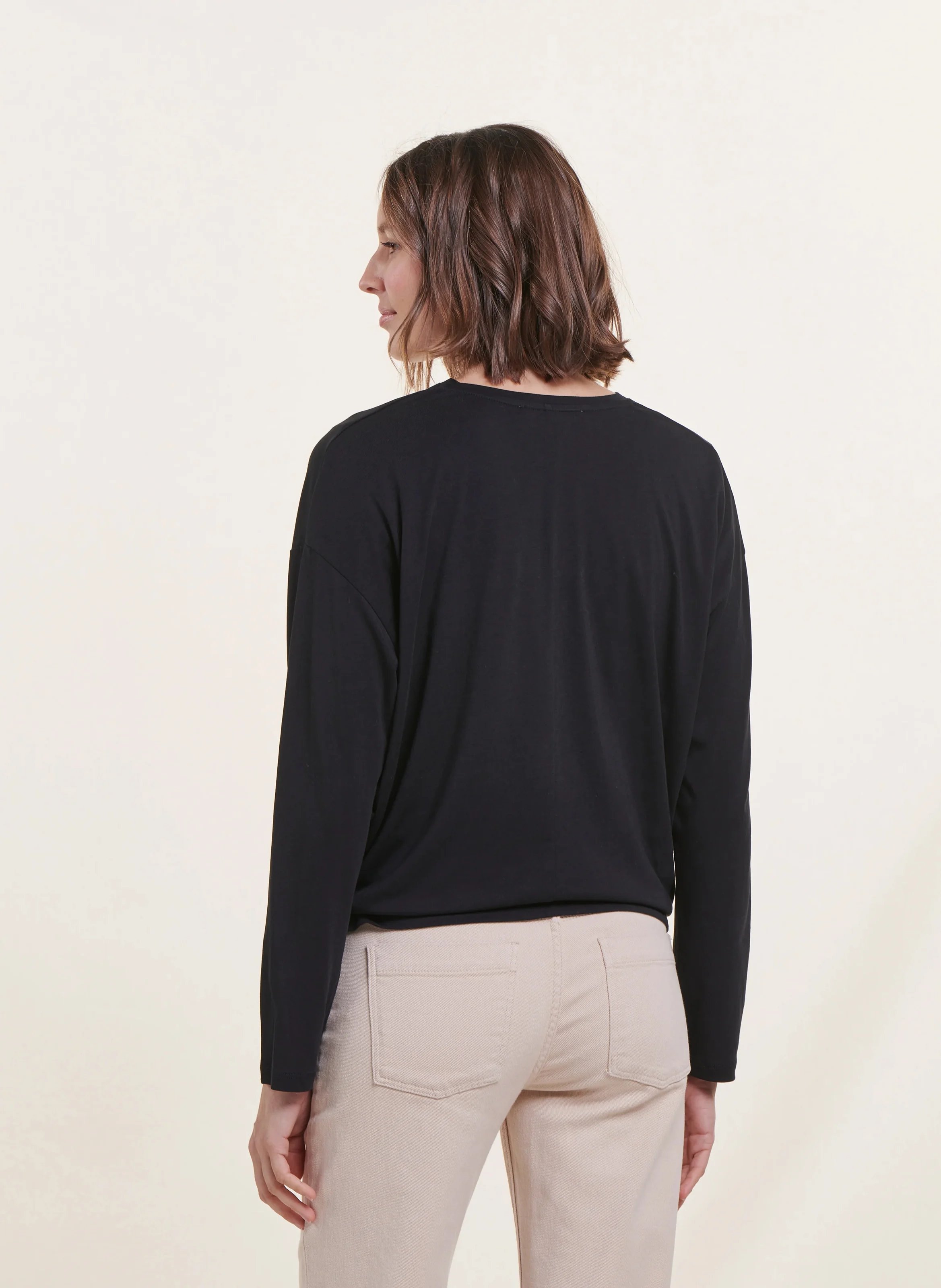 Tee-shirt col V| Noir