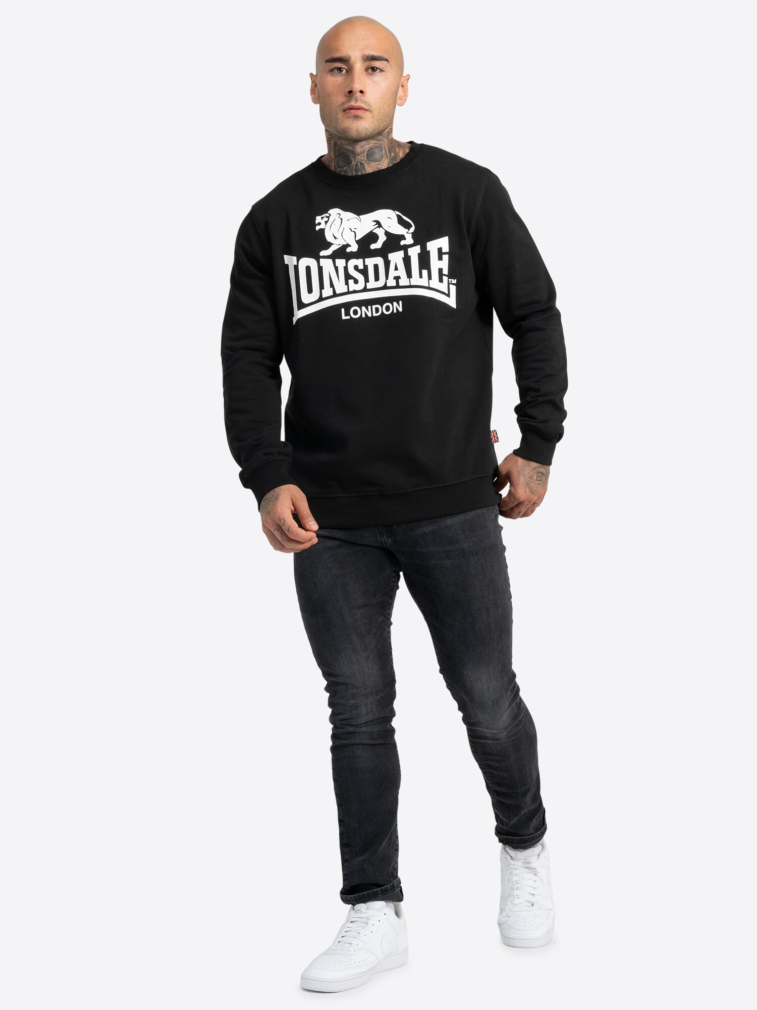 Lonsdale Herren Rundhals Sweatshirt schmale Passform GO SPORT