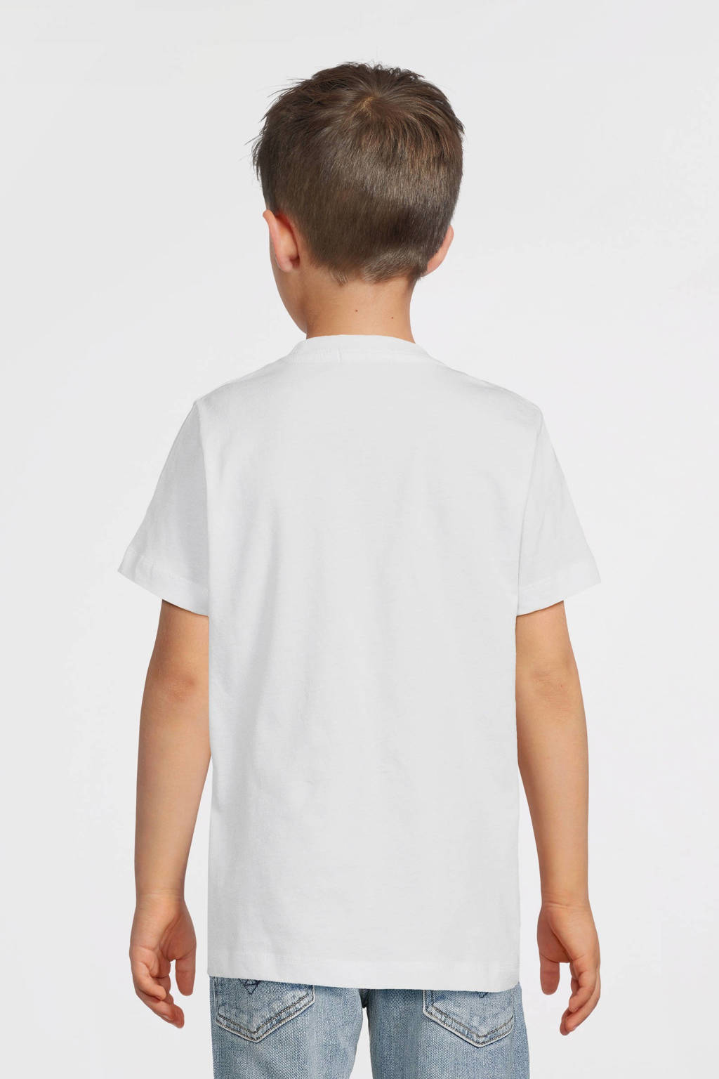 REPLAY T-shirt met logo donkerblauw