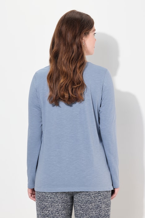 Shirt, Herzausschnitt, Langarm, Biobaumwolle
