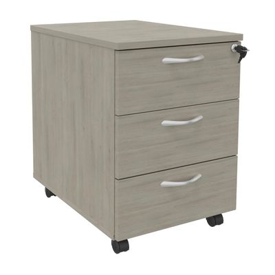 Caisson mobile IDRA/DUAL - L43 x H56 x P60 cm - 3 Tiroirs - Imitation Chêne gris