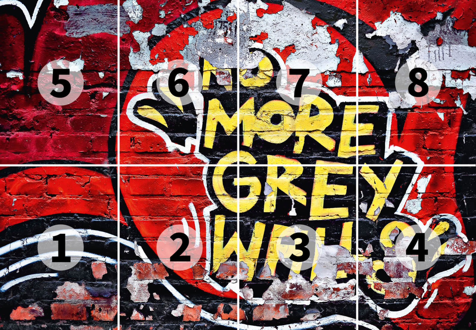 Fototapete DESIGNWALLS 2.0 - rot-gelb - Graffiti - 2,5 Meter