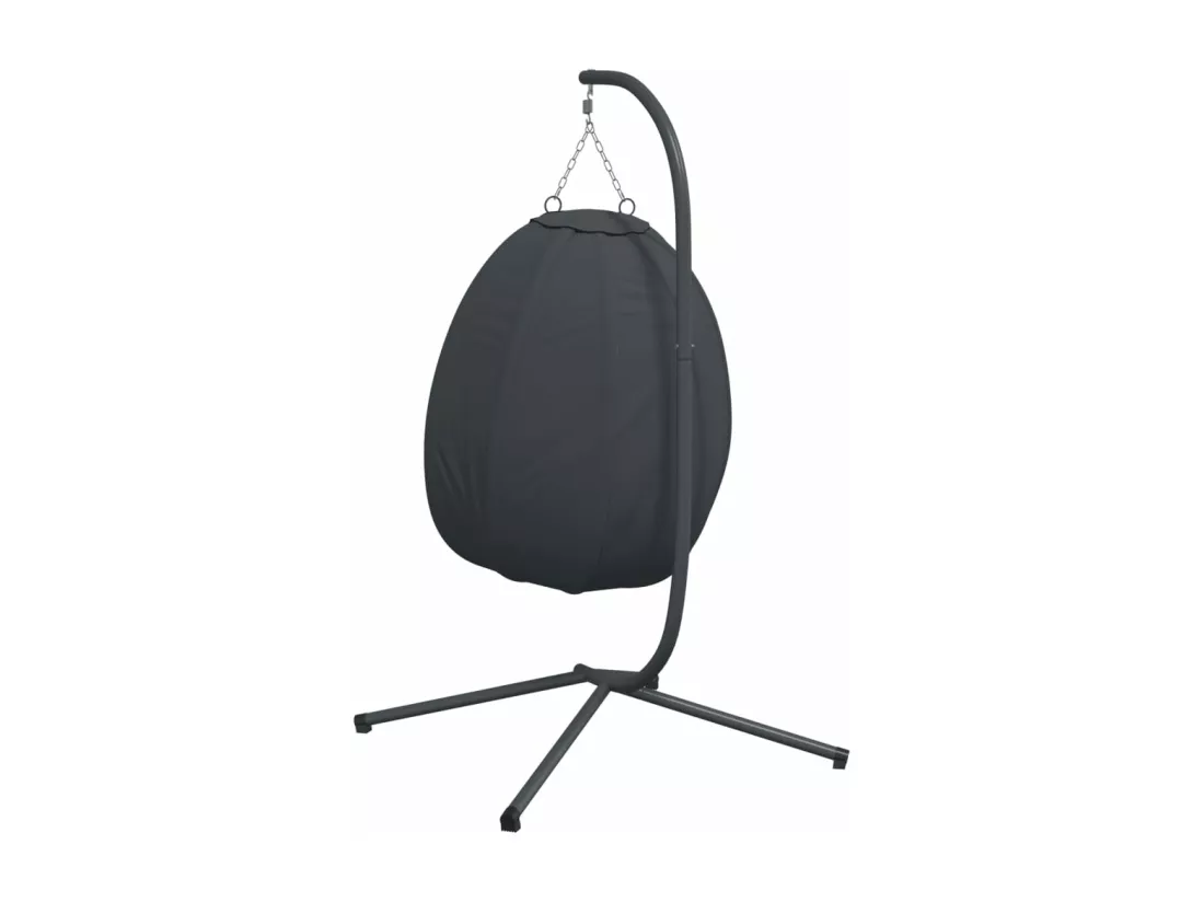 Chaise suspendue en forme d'œuf avec support anthracite