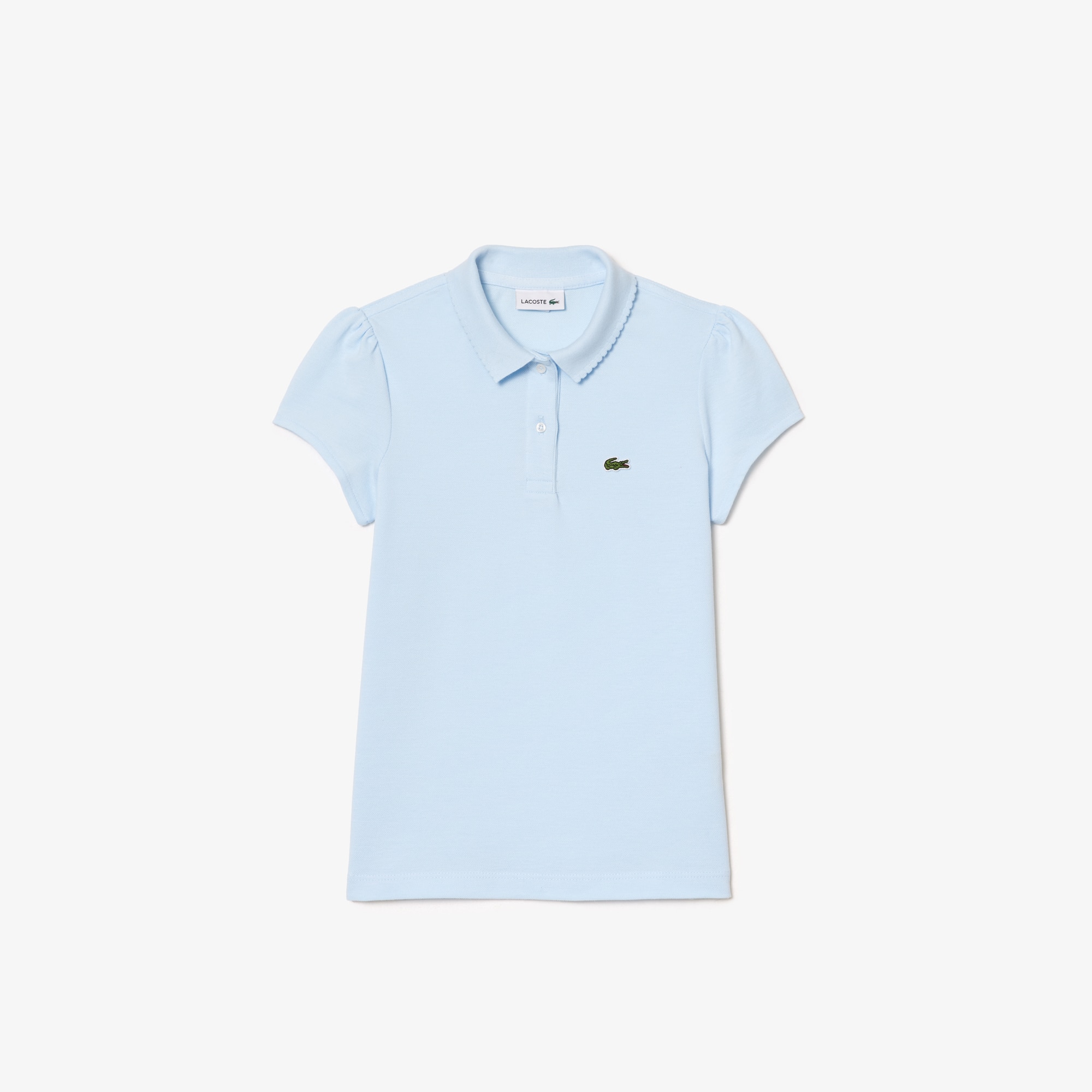 Polo Fille Lacoste en mini piqué avec col festonné Polos - Bleu - Lacoste - Fille
