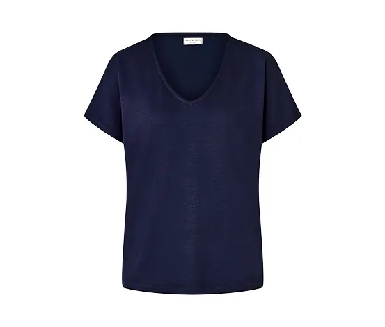 Piqué-Jerseyshirt, dunkelblau