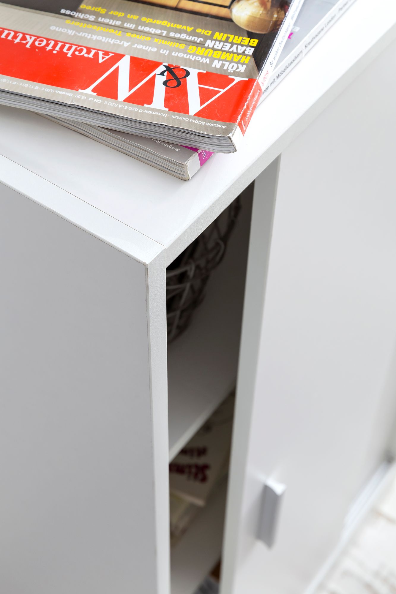 FineBuy Kommode Schiebetürenschrank Büro Aktenschrank Sideboard 60 cm Breit Weiß