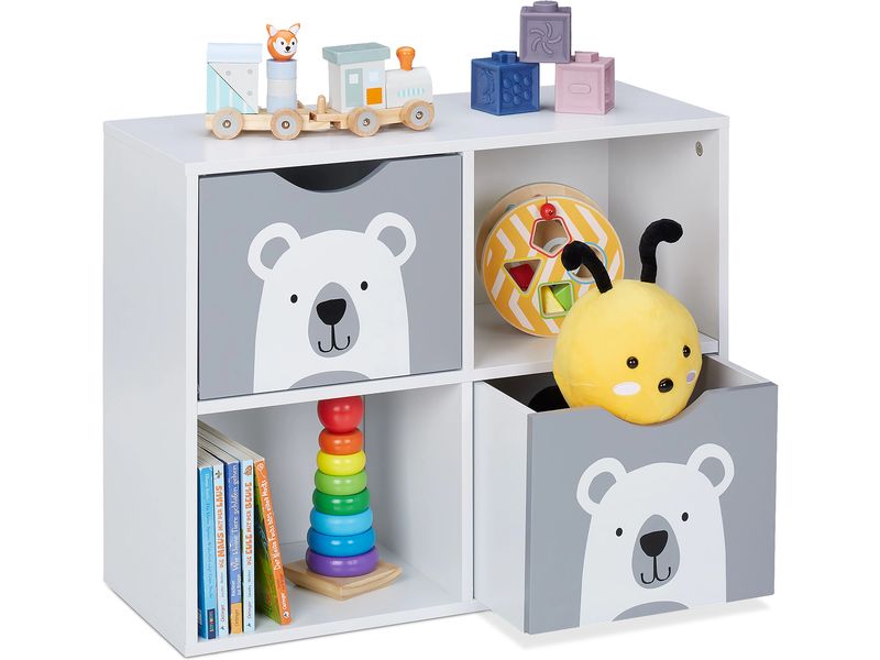 relaxdays Regal Bär, MDF / Kiefern Kinderregal