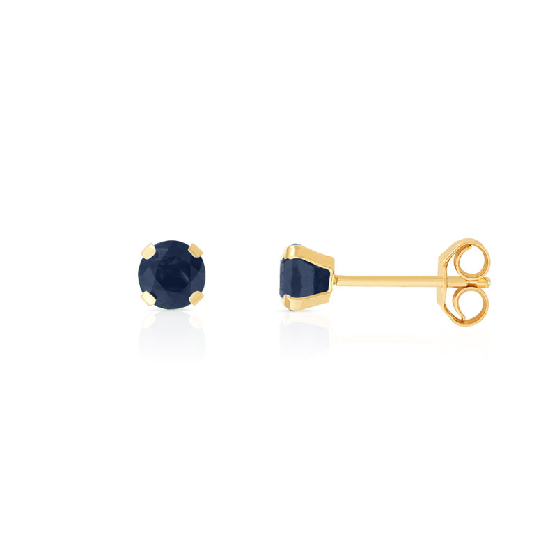 Boucles d'oreilles or 375 jaune saphirs