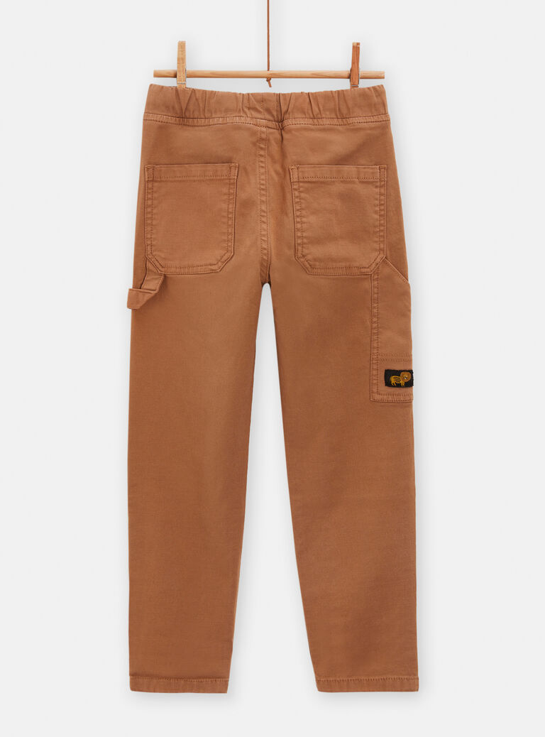 Pantalon marron découpe genoux pour garçon