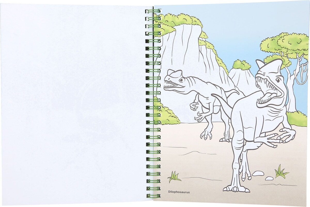 Dino World - Malebog M/Farveblyante - Bog