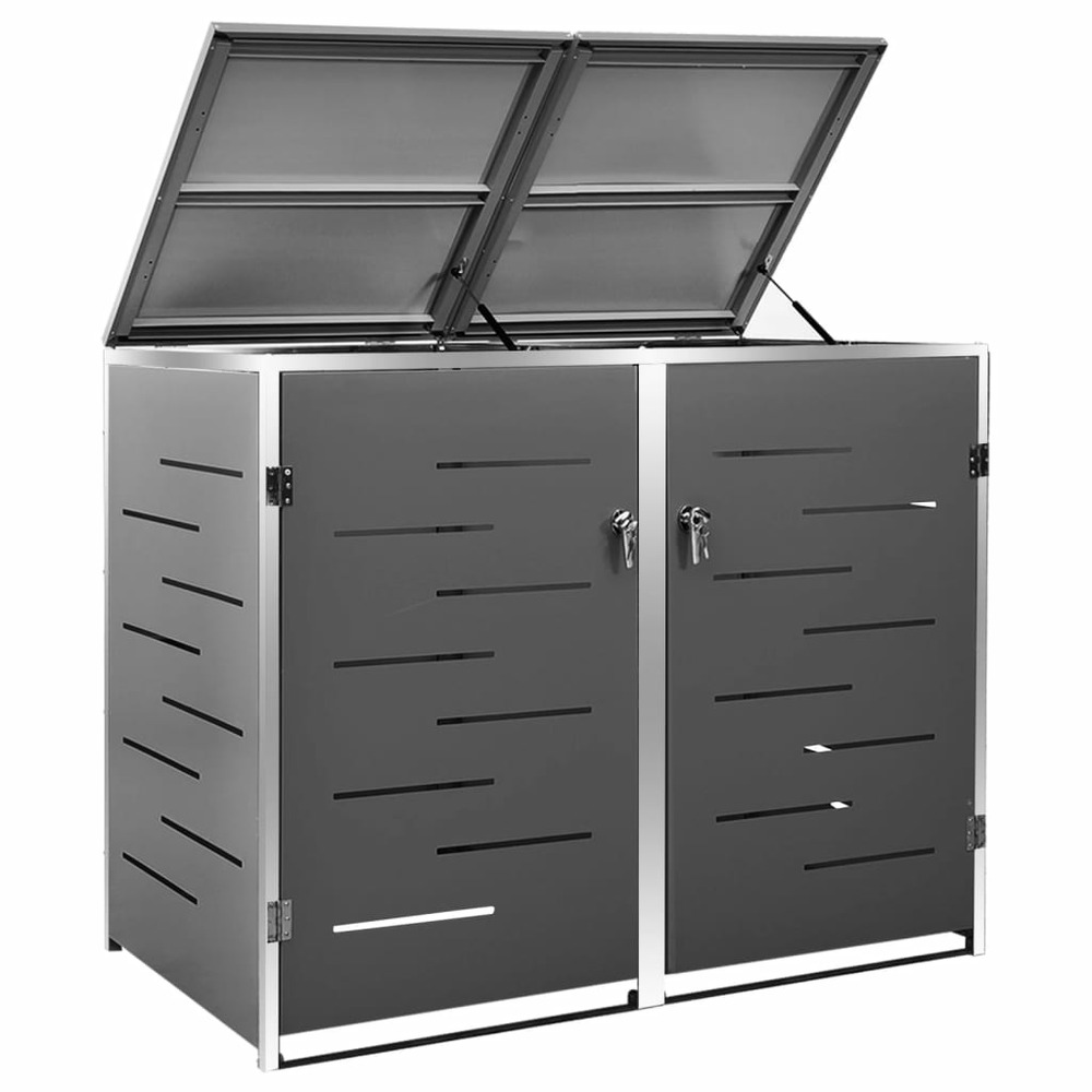 Abri pour deux poubelles 138x77,5x115,5 cm inox