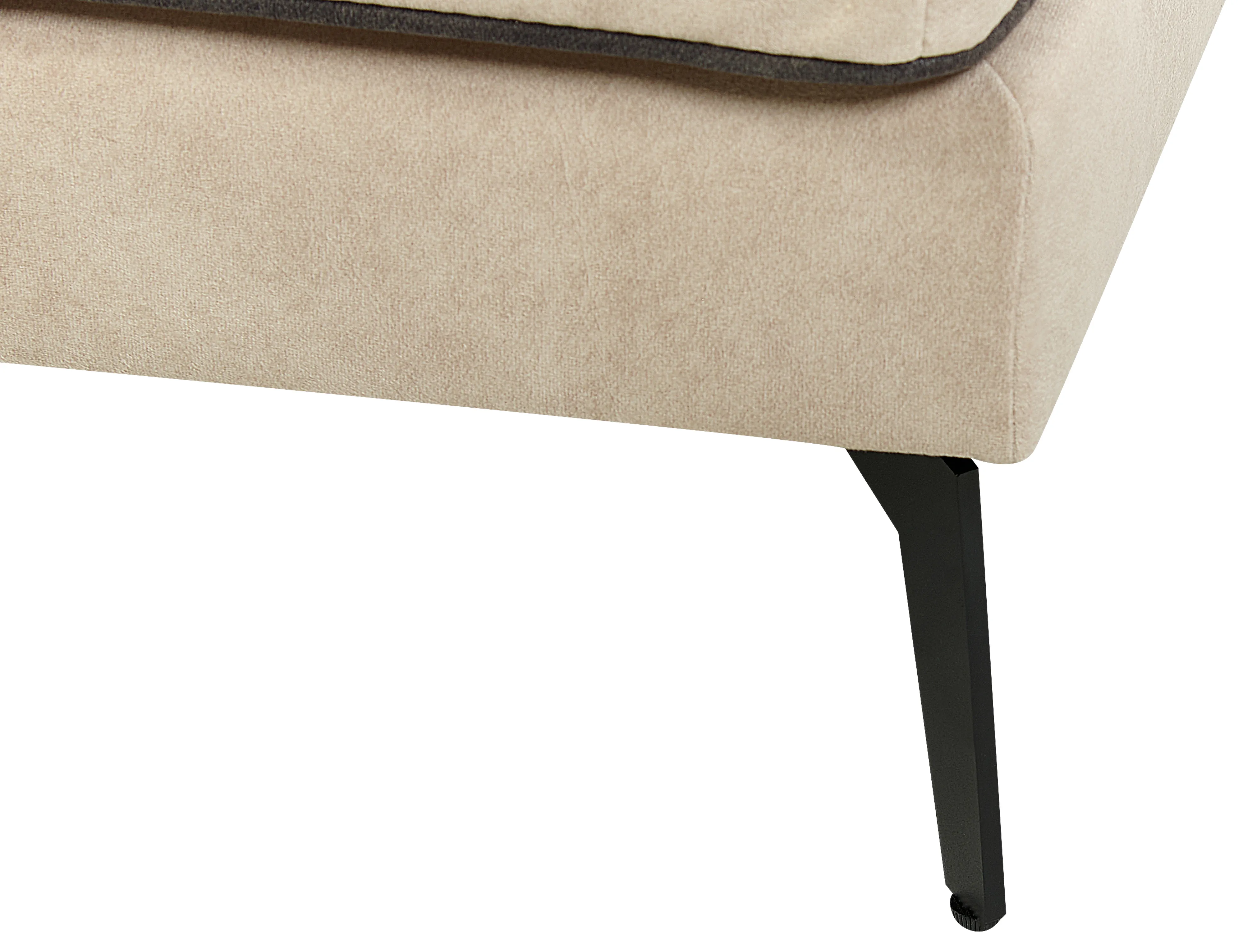 Hoekbank 3-zits ALTAN Fluweel Beige rechtszijdig