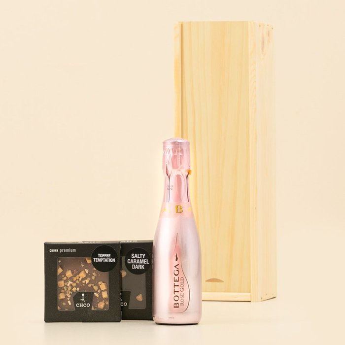 Borrelpakket | Bottega Rosé en Chocolade | 20cl & 200 gr