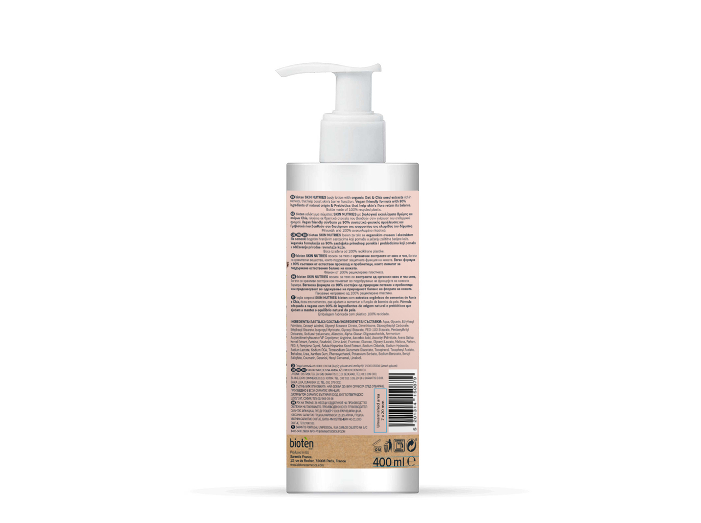 LOÇÃO CORPO BIOTEN SKIN NUTRIES AVEIA E CHIA 400ML