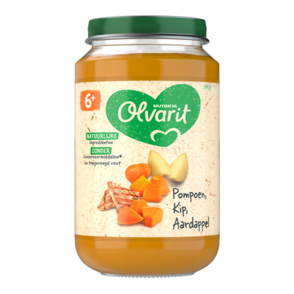6x Olvarit Maaltijd 6m Pompoen Kip Aardappel200 gr