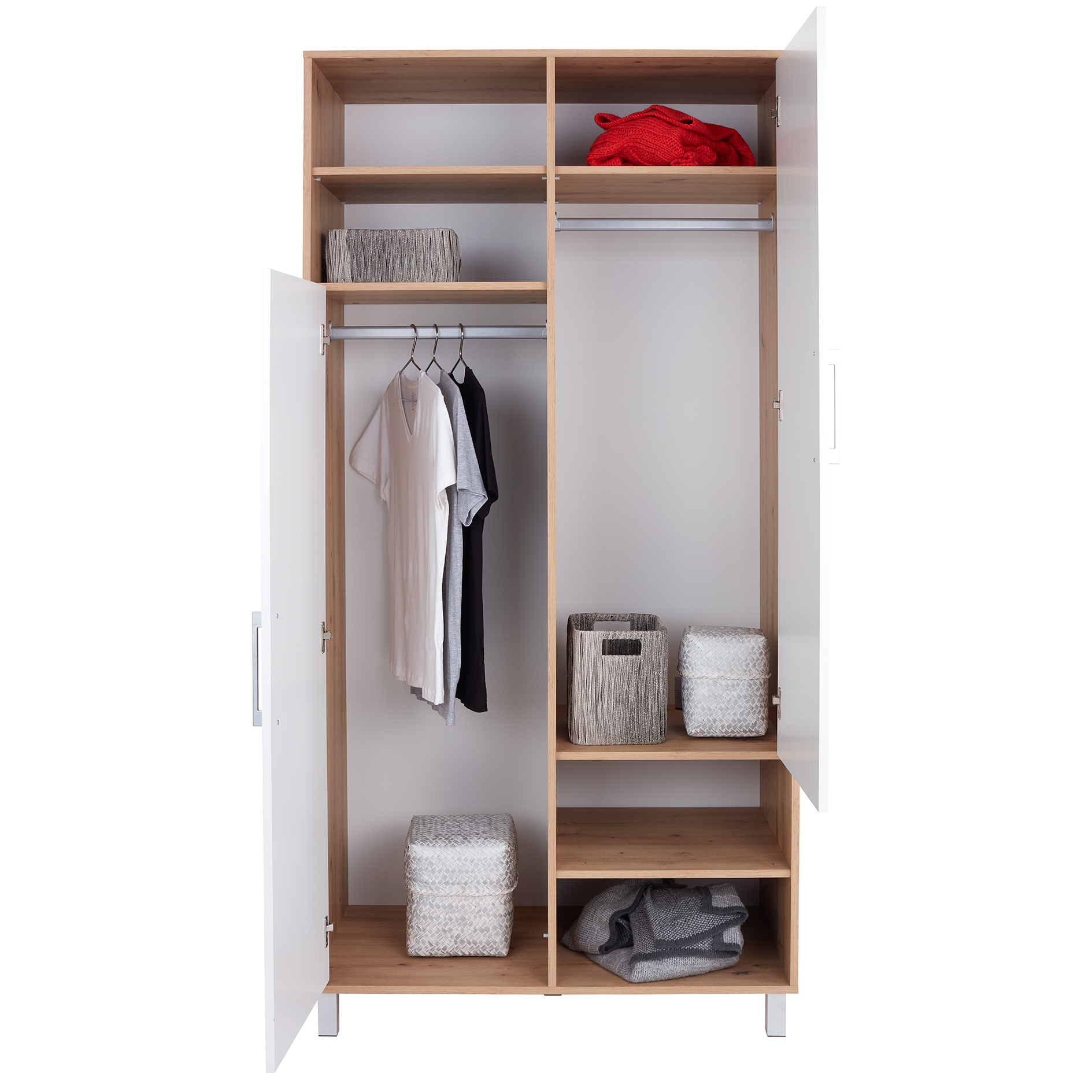 Kleiderschrank - Artisan Eiche-alpinweiß - 99 cm breit