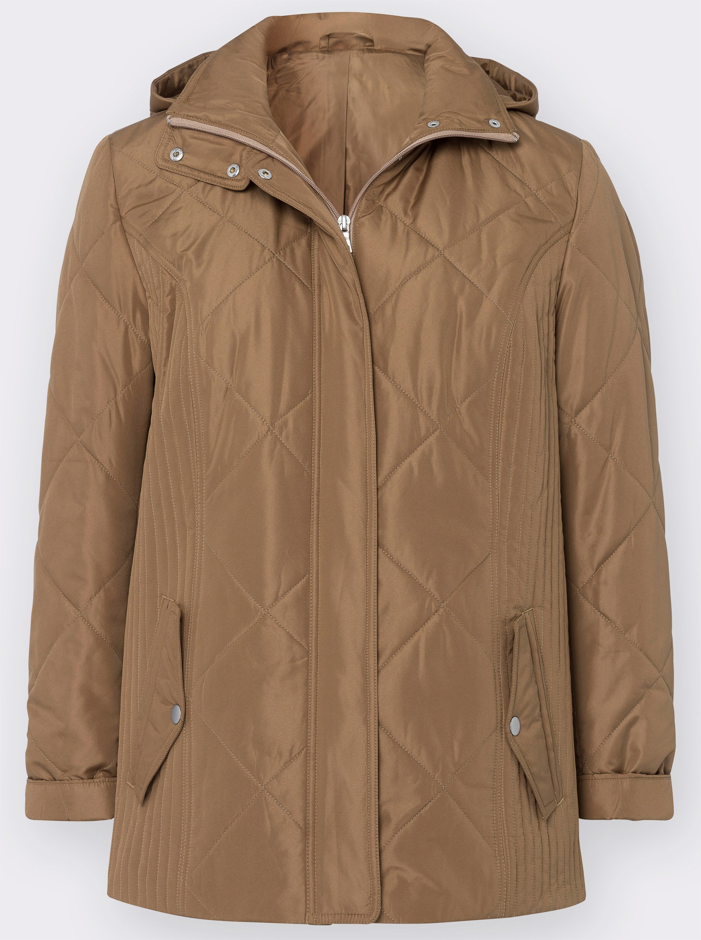 Jacke mit Rippbündchen als Windschutz