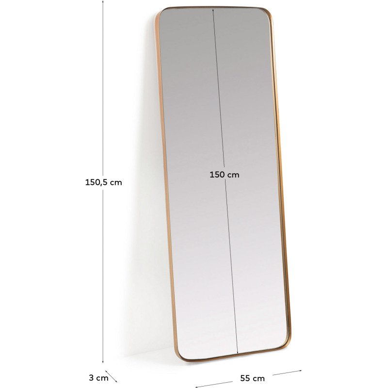 Miroir mural Marco métal doré 30 x 100 cm