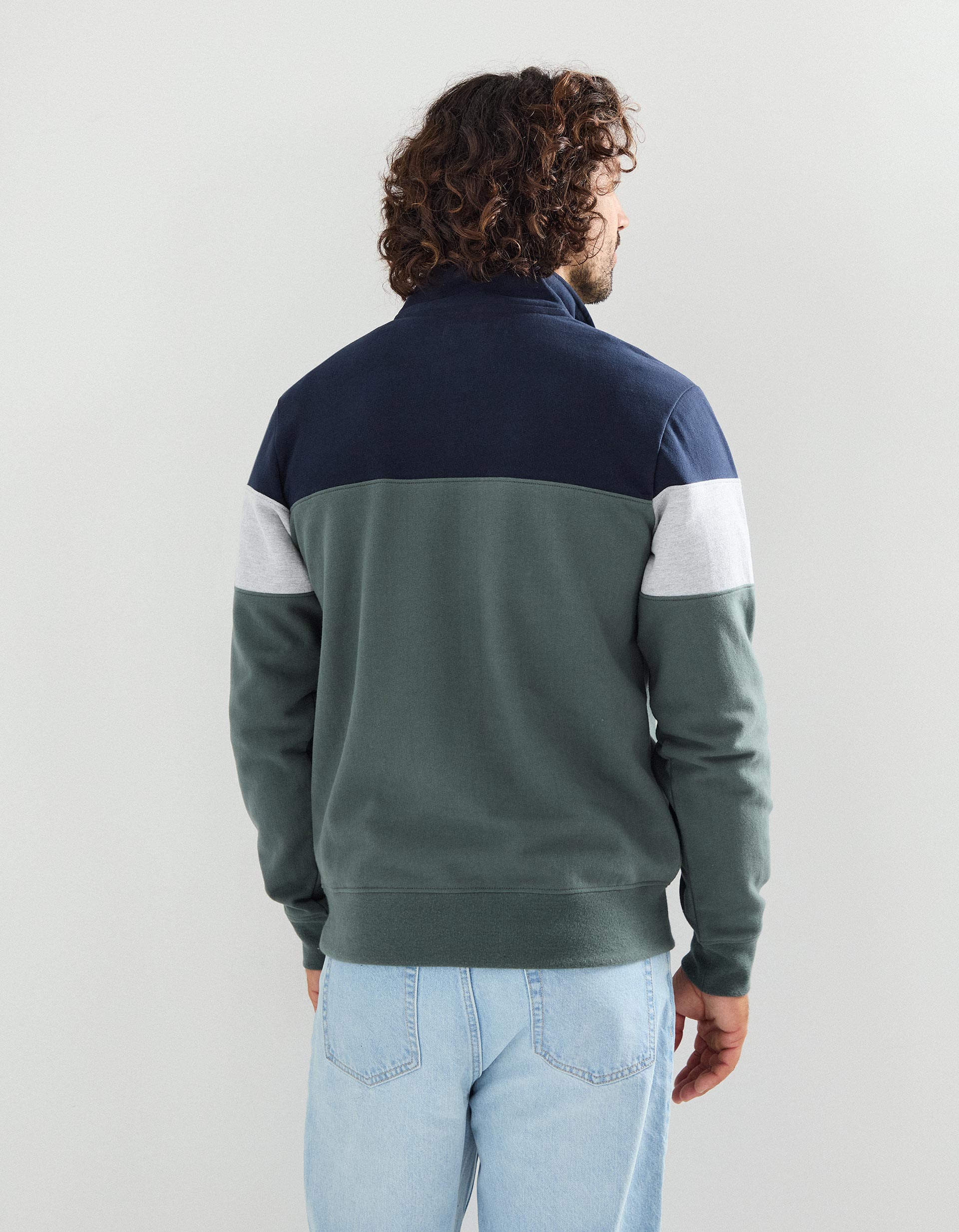 Sweatshirt com Fecho, Homem, Verde Escuro