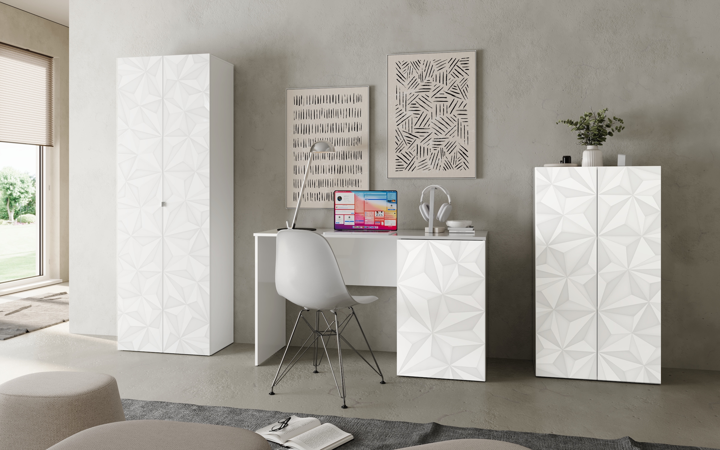 INOSIGN Aktenschrank »Prisma, Breite 63 cm, Höhe 114 cm, 2 Türen (2 Einlegeböden)« Büroschrank, Mehrzweckschrank, Front mit Siebdruck