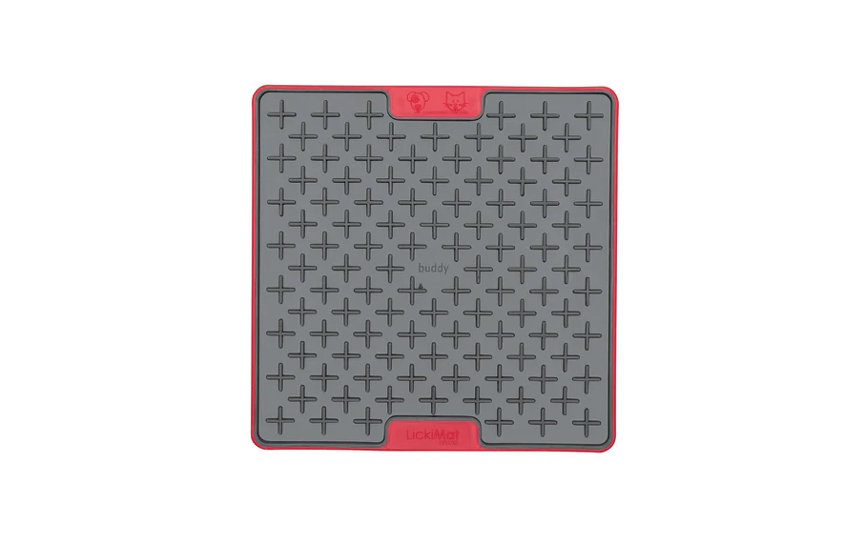 Futtermatte Buddy Tuff 20 x 20 cm, RotSchleckmatte für Hunde extra robust
