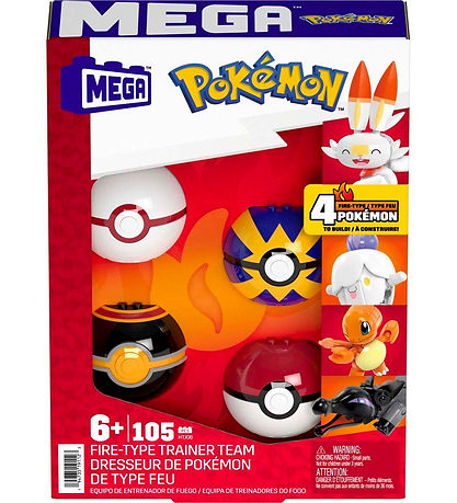 MEGA Pok?monfigurer - Fire-Type Train Team - 4 Poke Balls