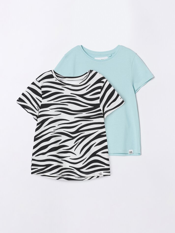 Conjunto com 2 camisetas combinando - Verde Pastel