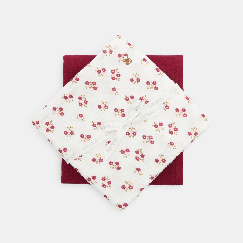 Langes en gaze de coton (lot de 2) rose naissance