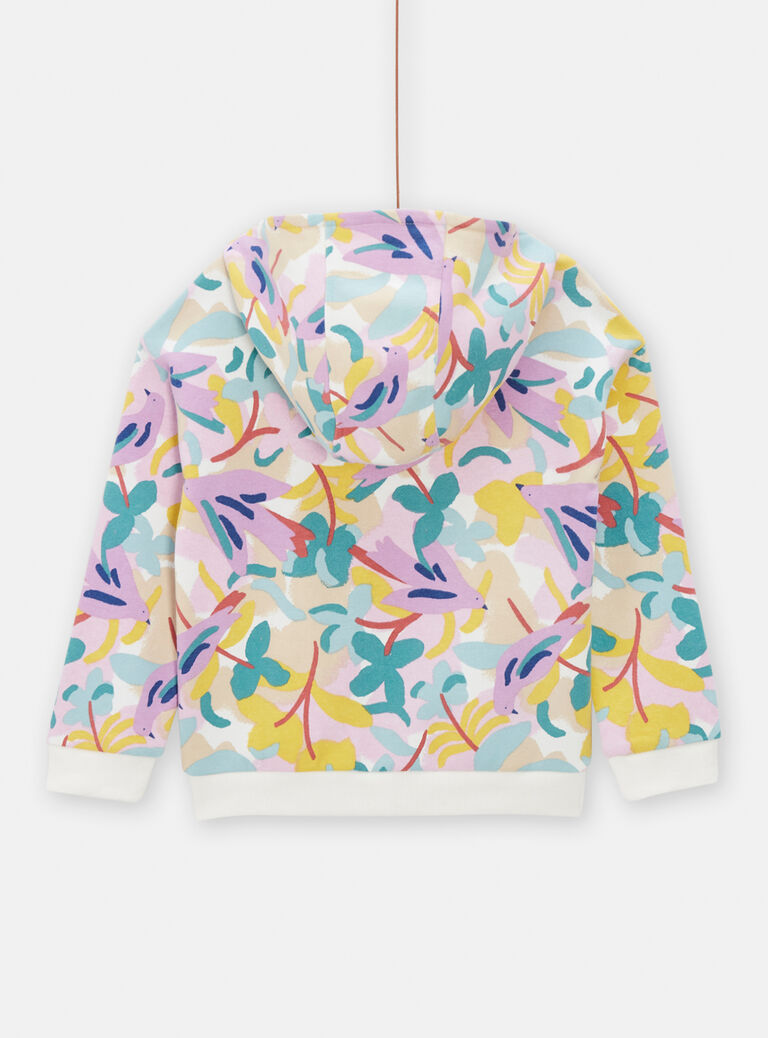 Haut de jogging imprimé aquarelle écru pour fille