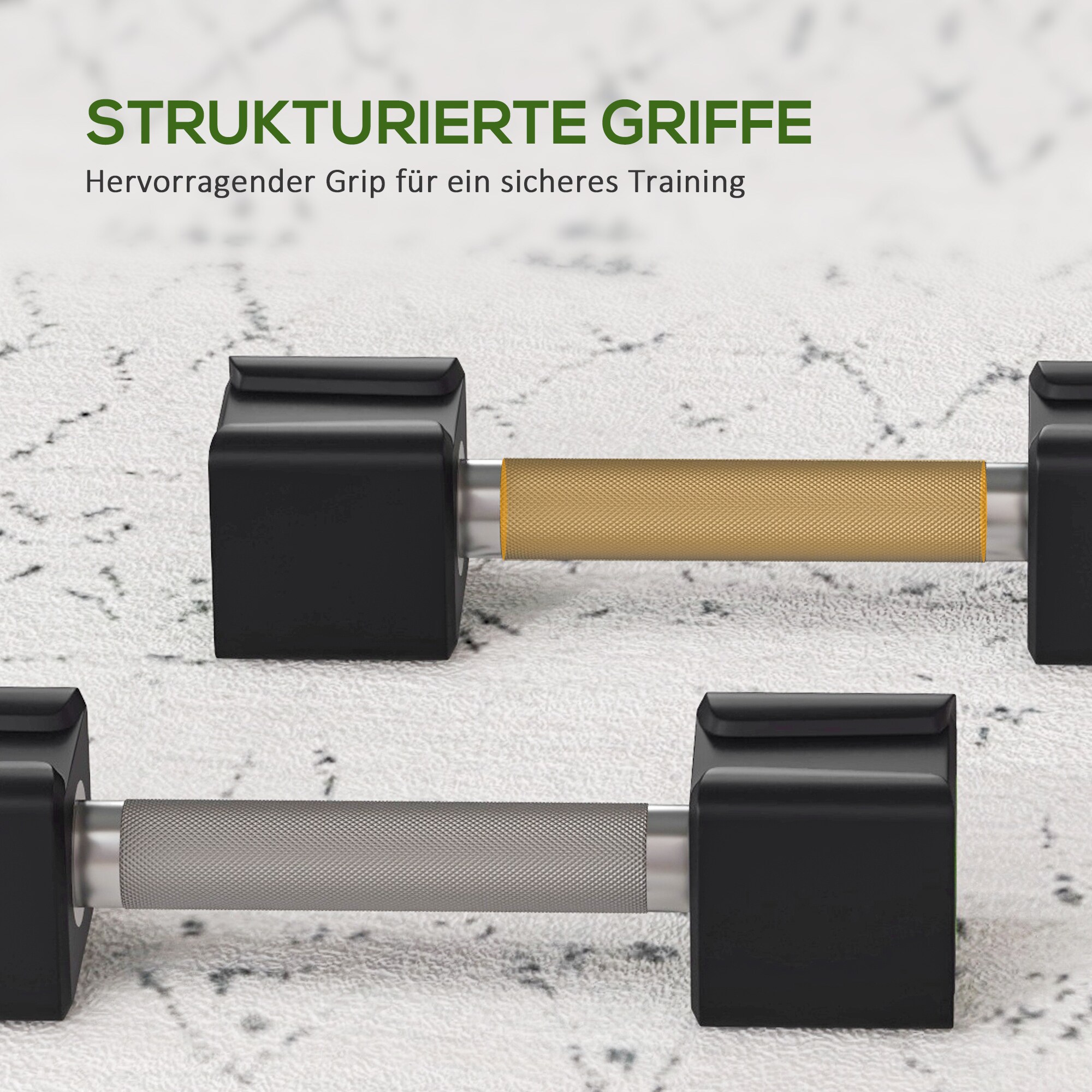 SPORTNOW Kurzhanteln im 2er Set mit je 5 kg schwarz 27L x 7B x 7H cm