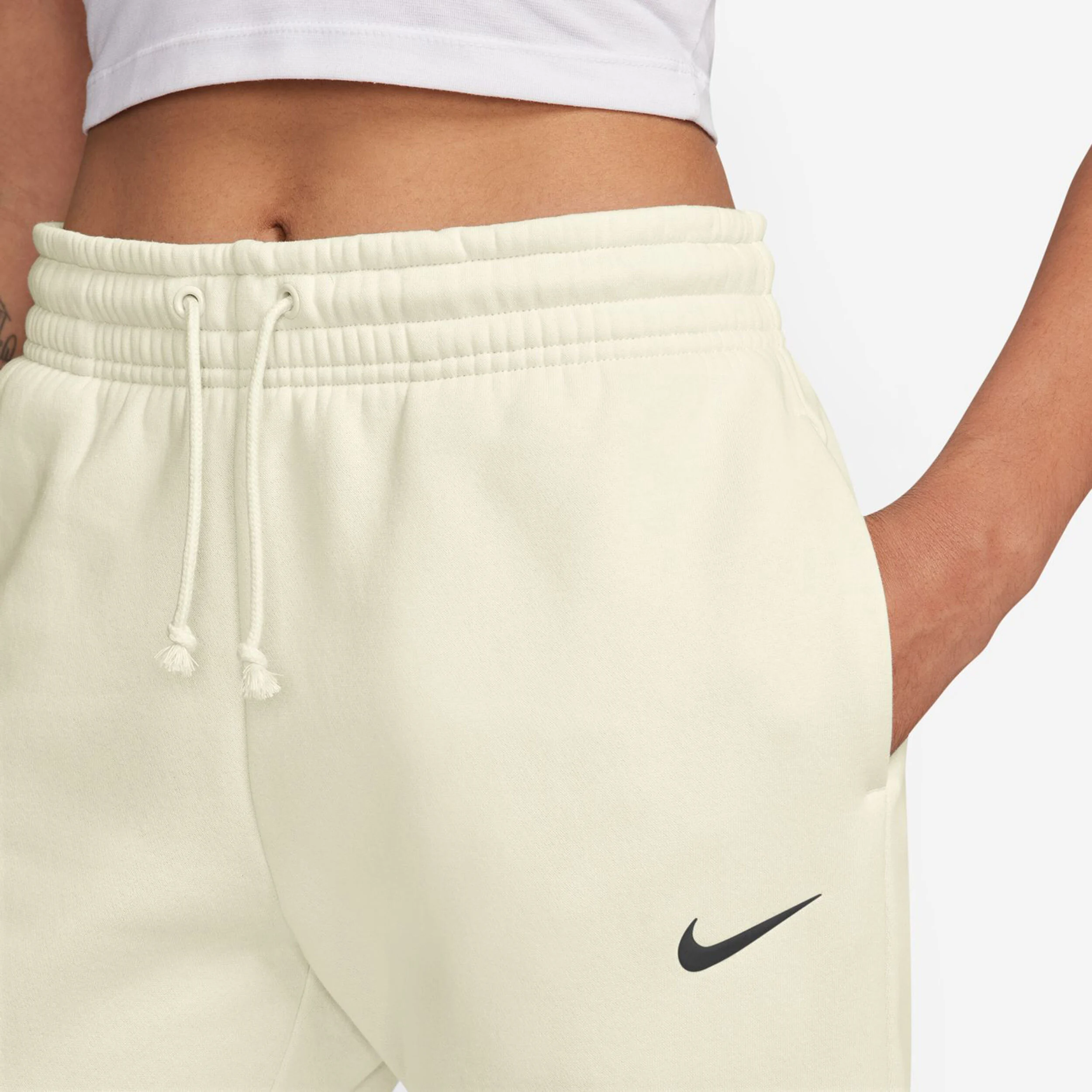 Nike Phoenix Fleece Pantalon Survêtement Femmes - Crème , Noir