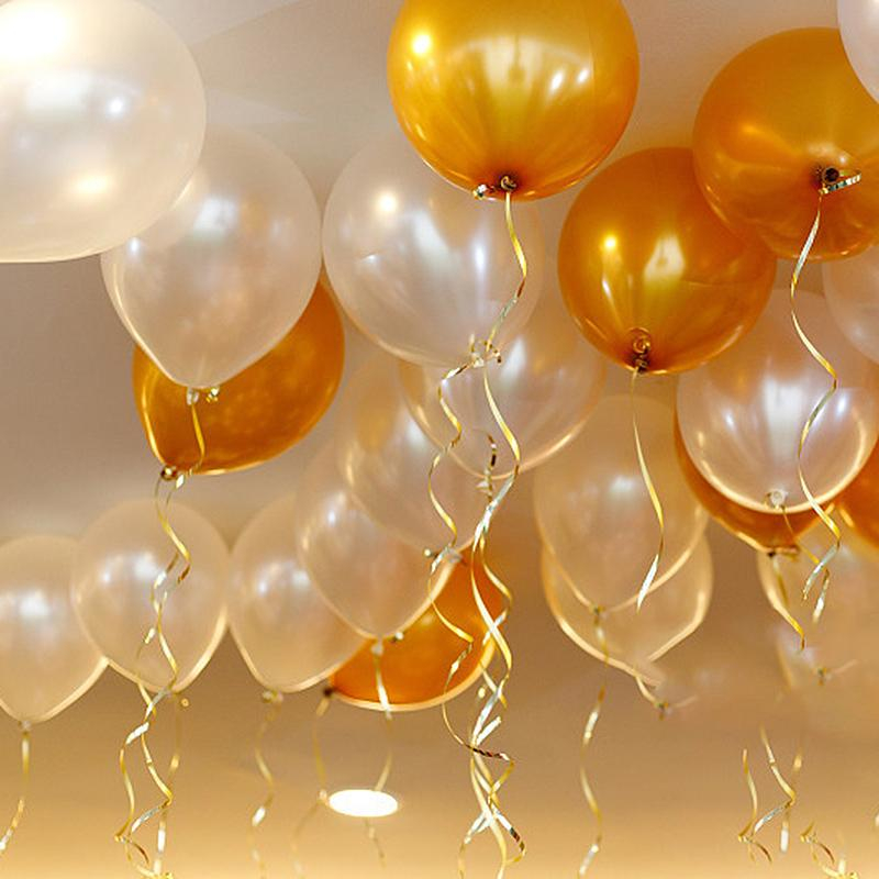 (20er Set) Ø30cm Party Deko Ballons Latex Luftballons Perlen - Weiss