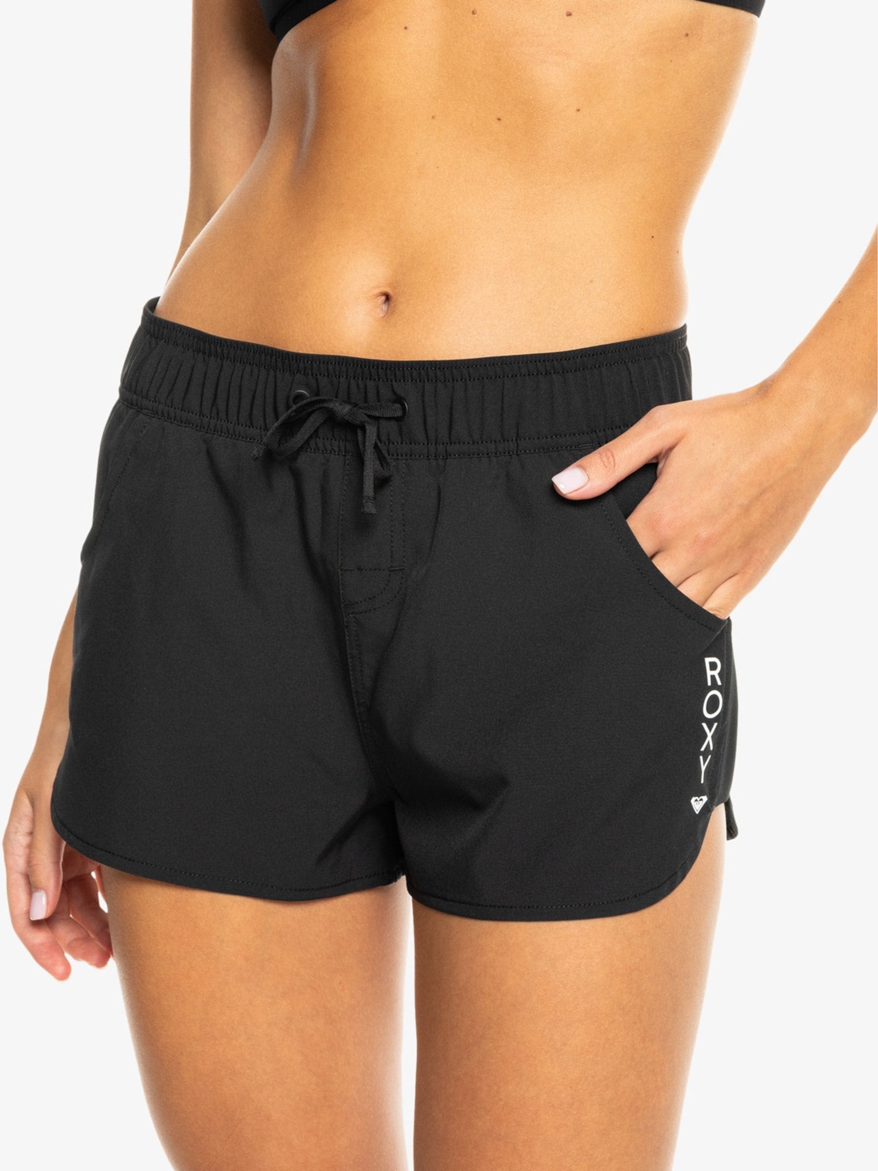 Zwart - Roxy Wave boardshort met logo van 2 inch