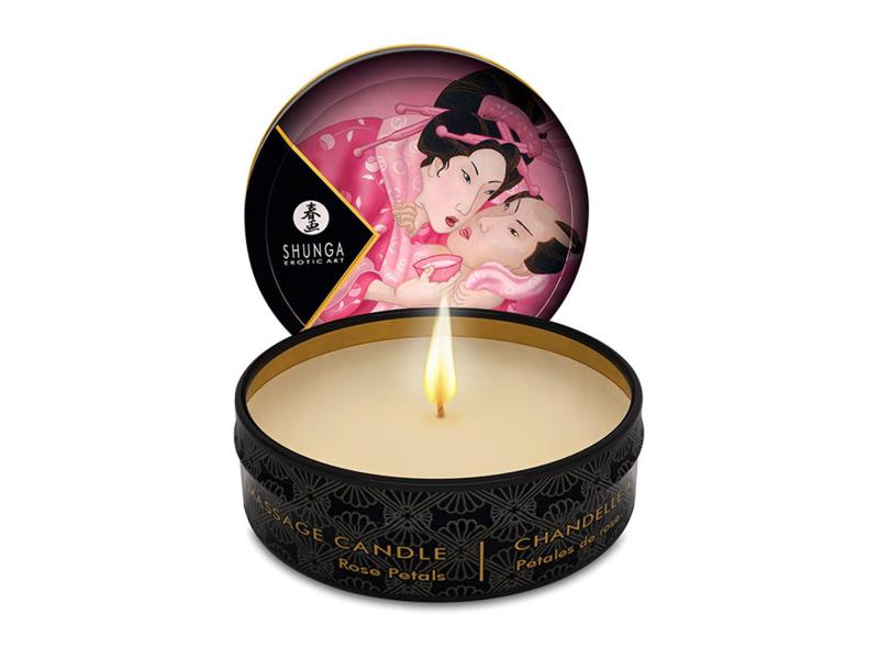 Shunga Massagekerze Rose 30 ml Wärmendes Kerzenöl für sinnlich-erotische Massagen