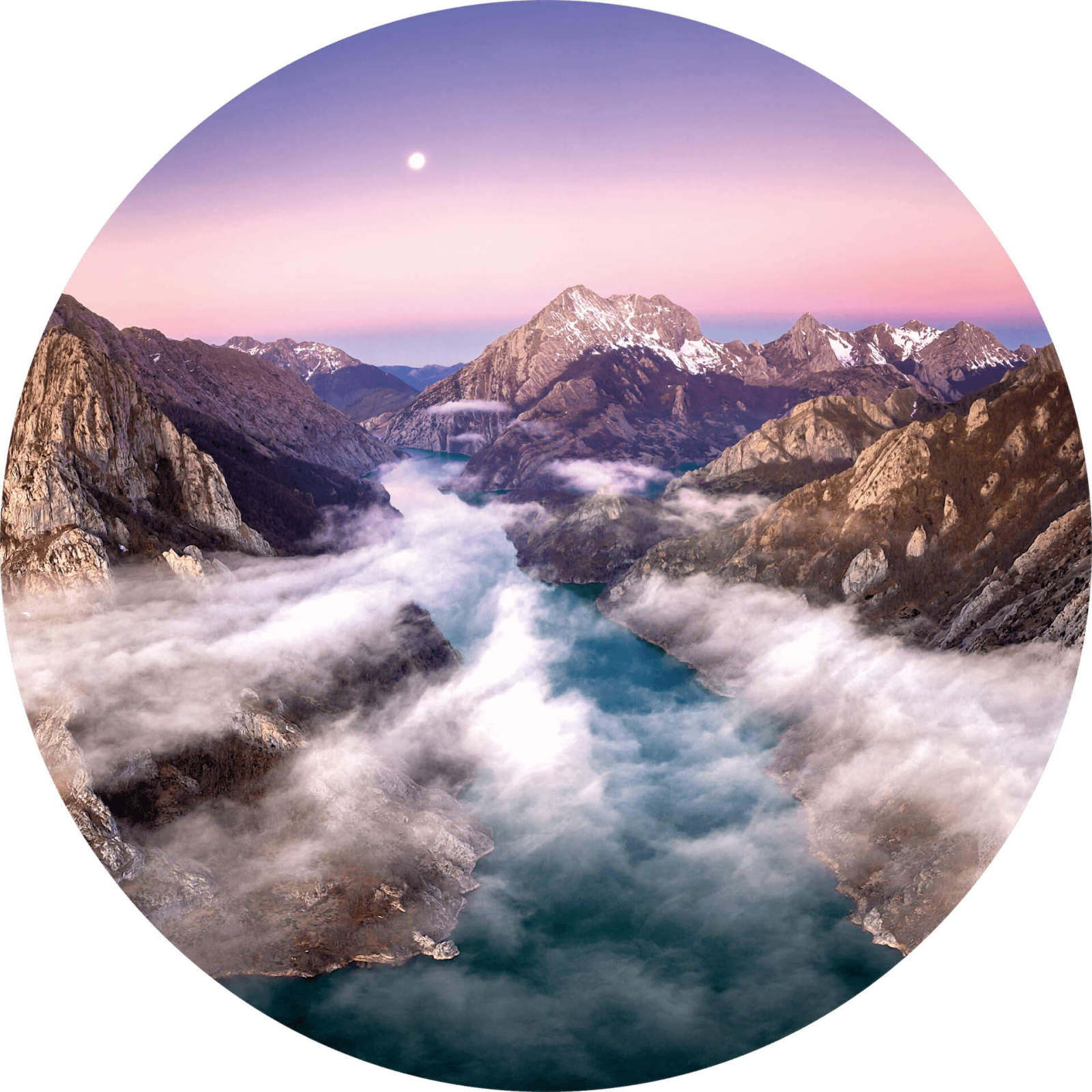 Fototapete DESIGNWALLS 2.0 - braun-blau - Berge - 1,4 Meter