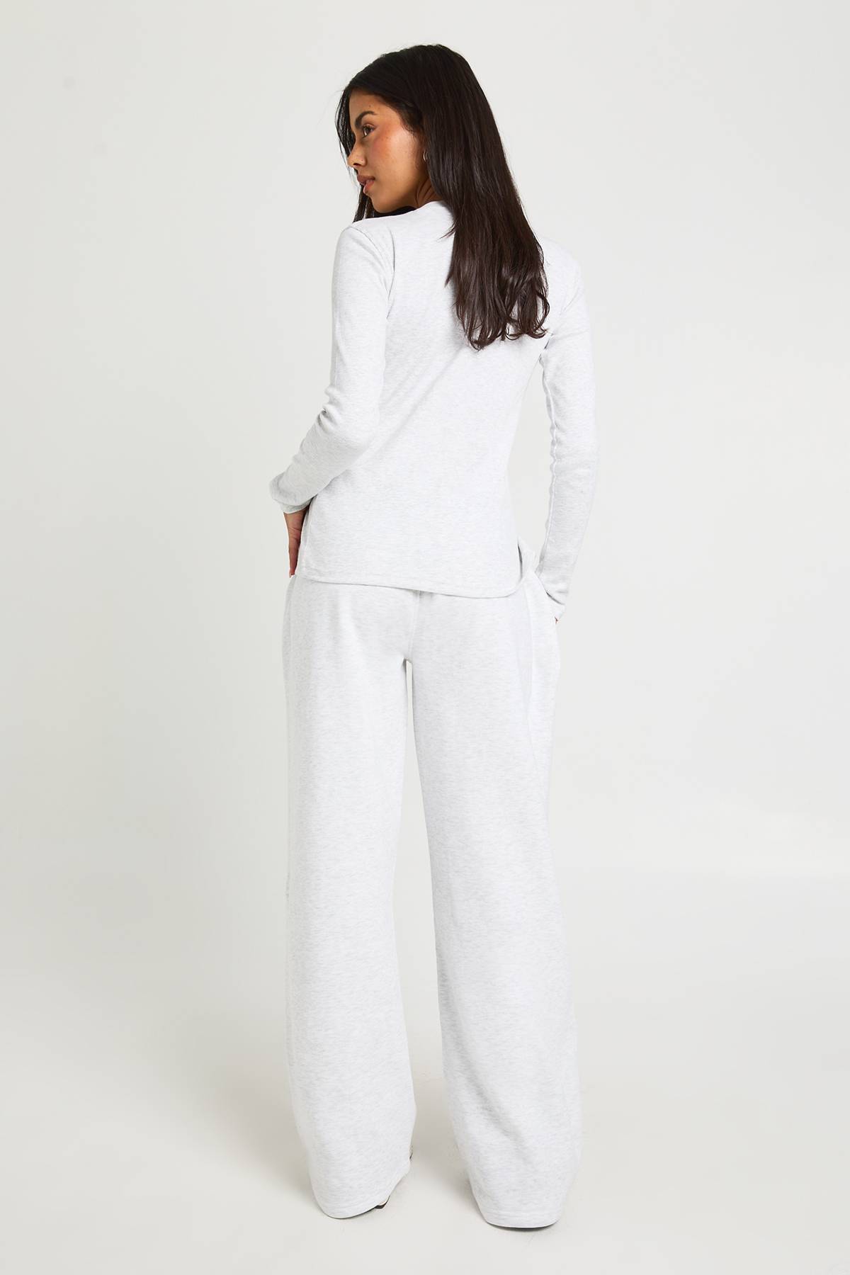 boohoo Ensemble Jogging Haut Côtelé À Manches Longues Avec Boutons