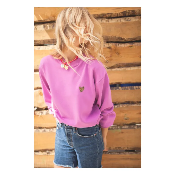 Marlot Paris Sweat Coton Bio Marine - Collection Femme | Rose fuschia