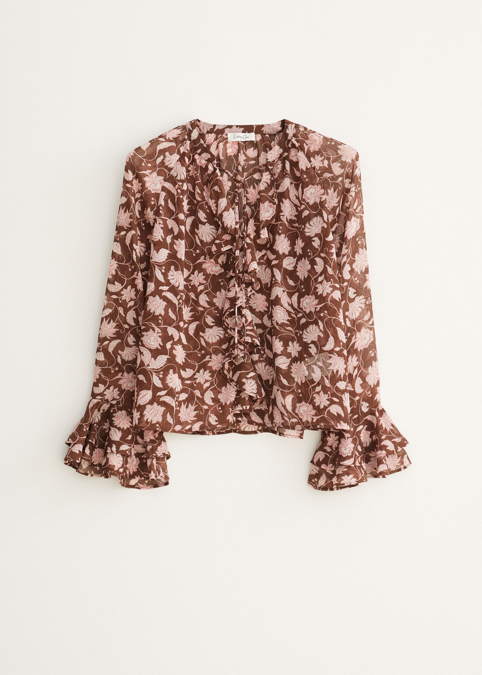 Lange mouwen top met ruches