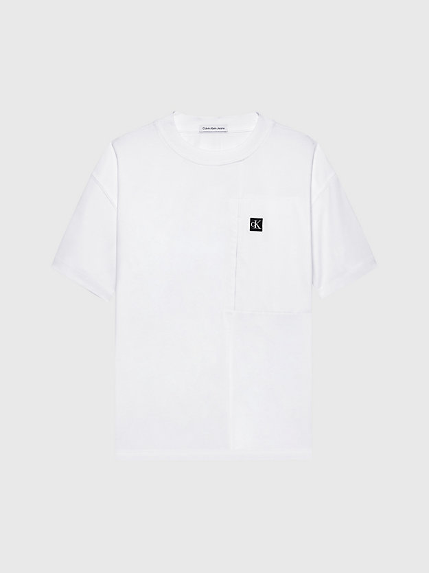 Camiseta de algodão elástico com bolso